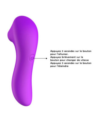 Stimulateur succion de clitoris et tétons USB violet 